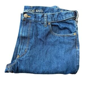 Lands End Mens Stretch Traditional Fit Dark Wash Denim Jeans Size 42- Classic